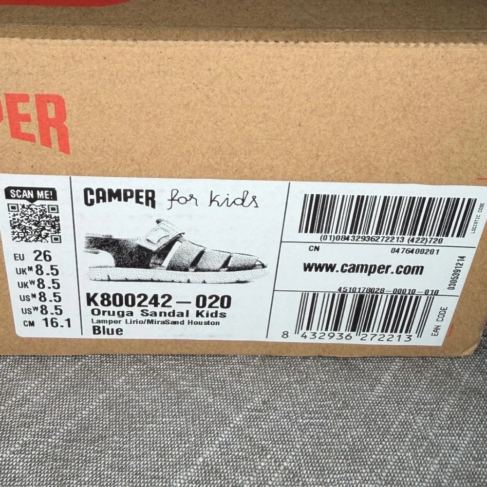 Camper Oruga Sandal Kids Blue Fisherman Strap Sandals K800242-020 EU 26 US‎ 8.5